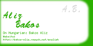 aliz bakos business card